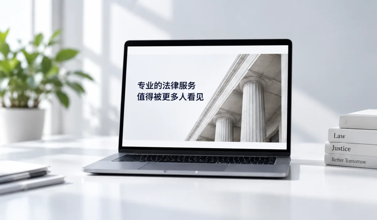 法律服务网站的笔记本展示示意